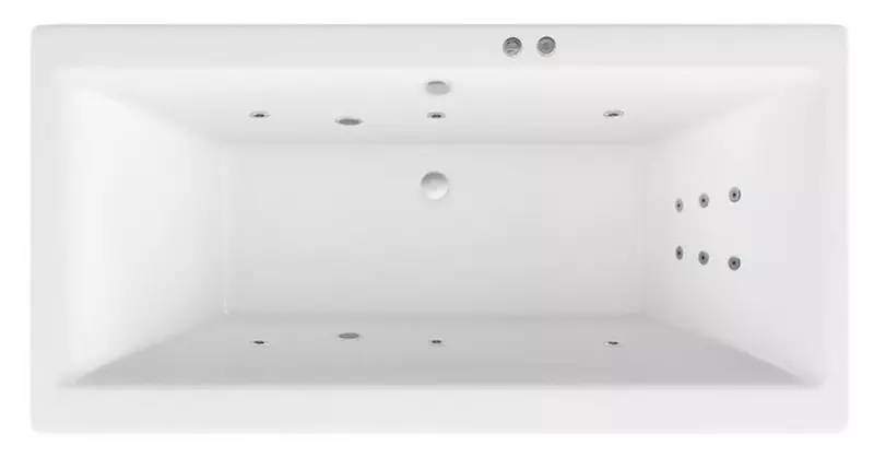 Гидромассажная ванна акриловая «Excellent» Pryzmat Slim 180/80 Line с каркасом с сифоном белая/хром