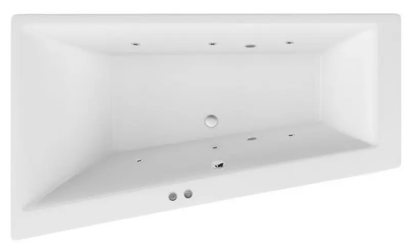 Гидромассажная ванна акриловая «Excellent» Sfera Slim 170/100 Soft с каркасом с сифоном белая/хром левая