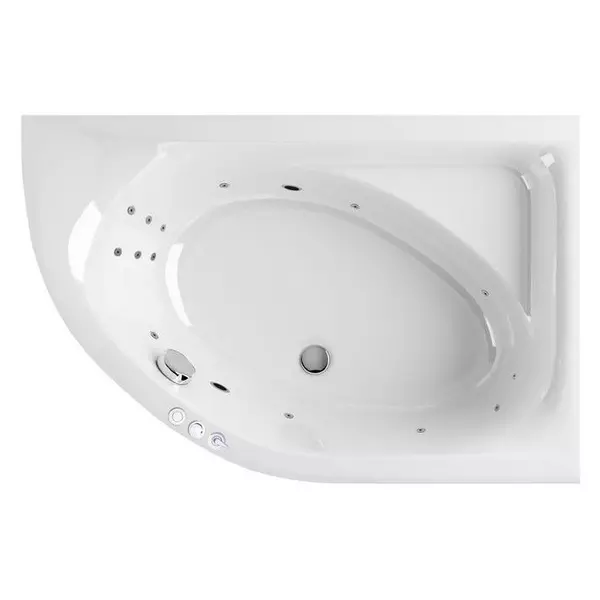 

Гидромассажная ванна акриловая «Excellent» Aquarella 150/100 Smart с каркасом с сифоном белая/хром правая