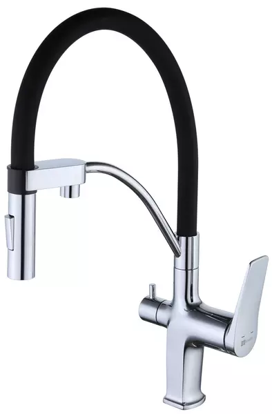 

Смеситель для кухни с подключением к фильтру «Lemark» Comfort LM3074C чёрный/хром