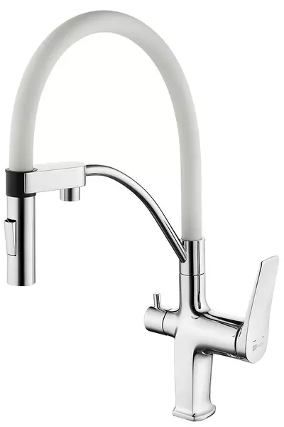 

Смеситель для кухни с подключением к фильтру «Lemark» Comfort LM3074C белый/хром