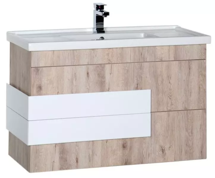 

Тумба с раковиной «Aquanet» Мадейра 100 (Exclusive 100 8100) подвесная белая/дуб кантри