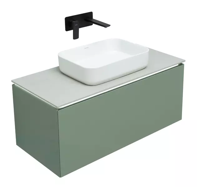 

Тумба под раковину «Allen Brau» Infinity 100 с 2 ящиками (1 скрытый) подвесная cement grey matt