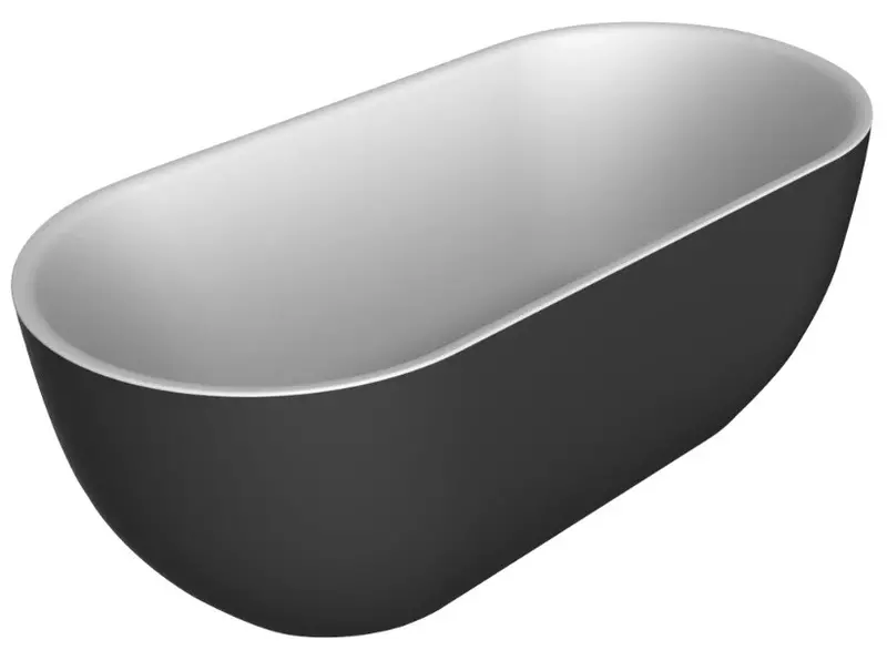 

Ванна акриловая «Belbagno» BB70 150/80 с ножками перелив без сифона белая/чёрная