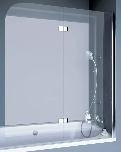 Шторка на ванну стеклянная «Koller Pool» Waterfall Line QP97 115/140 прозрачная/хром правая