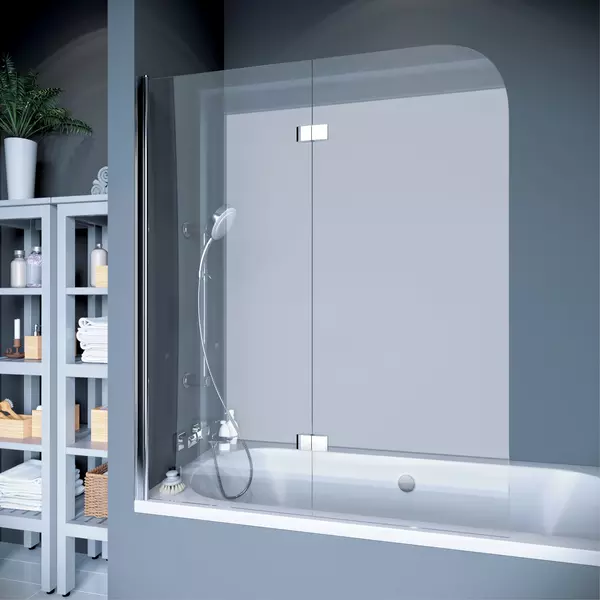 

Шторка на ванну стеклянная «Koller Pool» Waterfall Line QP97 115/140 прозрачная/хром левая