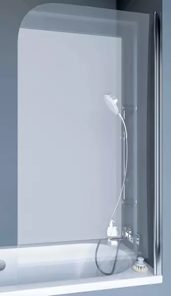 Шторка на ванну стеклянная «Koller Pool» Waterfall Line QP93 75/140 прозрачная/хром правая