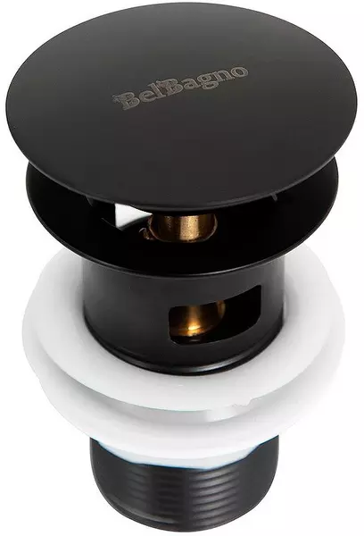 

Донный клапан для раковины «Belbagno» BB-SAT-NERO с механизмом Клик-Клак чёрный