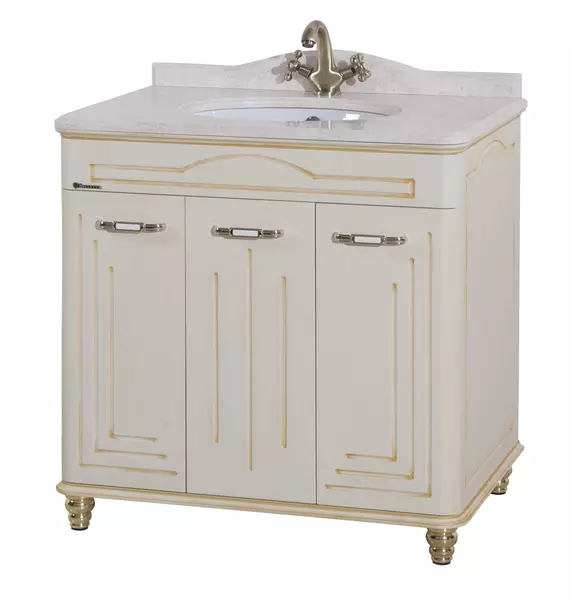 

Тумба с раковиной «Bellezza» Аллегро Люкс 100 (Nora 47 TS-30001-0476) бежевая с патиной золото