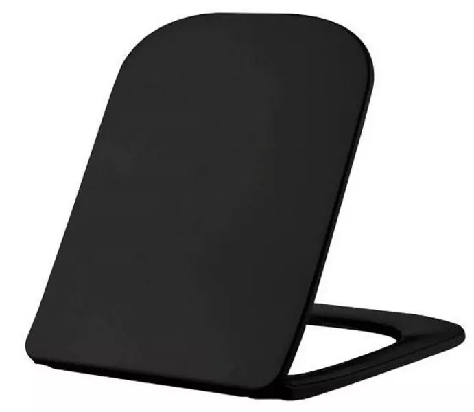 Сиденье для унитаза «Esbano» Crisan ультратонкое дюропласт с микролифтом черное матовое