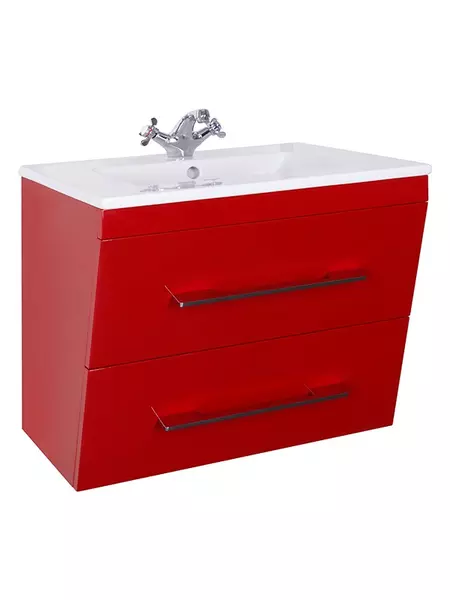 

Тумба с раковиной «Bellezza» Берта 60 Н (Quadro 60) подвесная красная