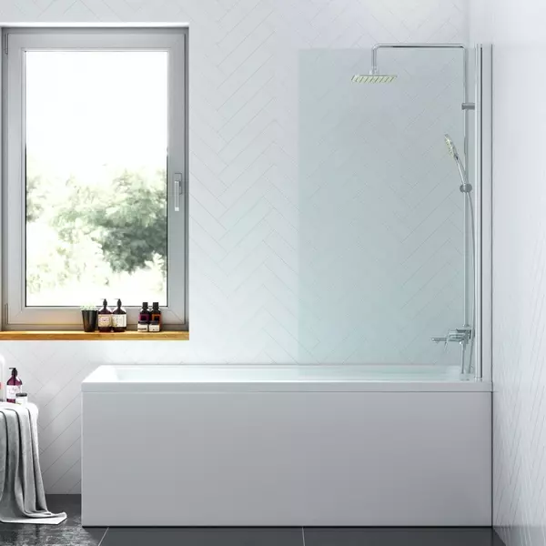 Шторка на ванну стеклянная «Damixa» Skyline 80/140 прозрачная/хром универсальная