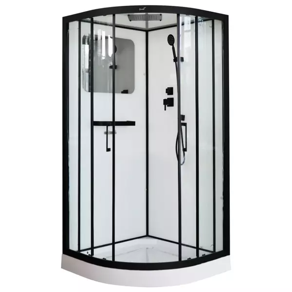 

Душевая кабина «Cerutti» Viva 100/100 низкий поддон прозрачная/чёрная/белая