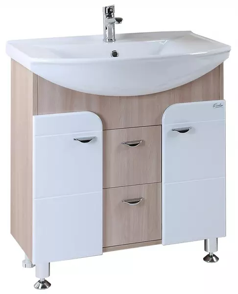 

Тумба с раковиной «Onika» Стиль 75.13 (Стиль 75) светлое дерево/белая