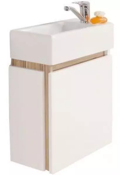 

Тумба с раковиной «Aquaton» Эклипс 46 М (Эрис 46) подвесная белая/эбони светлый правая