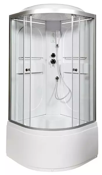 

Душевая кабина «Deto» L610 Led 100/100 высокий поддон прозрачная/хром с электрикой