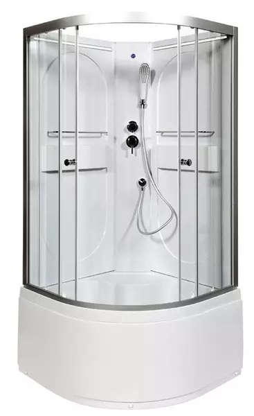 

Душевая кабина «Deto» L610 N Led 100/100 высокий поддон прозрачная/хром без крыши с электрикой