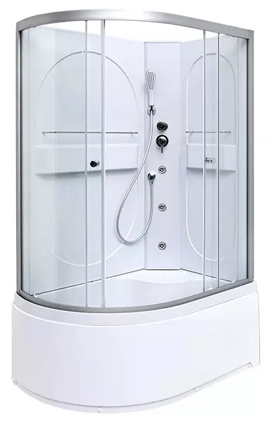 

Душевая кабина «Deto» L620 N 120/80 высокий поддон прозрачная/хром без крыши с гидромассажем правая