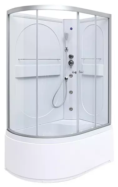 

Душевая кабина «Deto» L620 N Led 120/80 высокий поддон прозрачная/хром без крыши с гидромассажем с электрикой правая