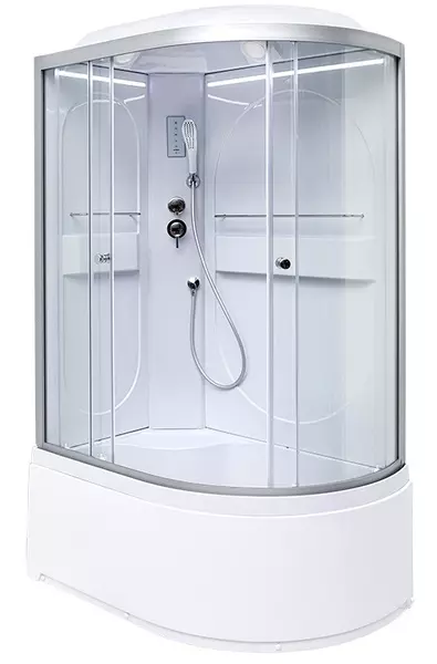 

Душевая кабина «Deto» L620 Led 120/80 высокий поддон прозрачная/хром с электрикой левая