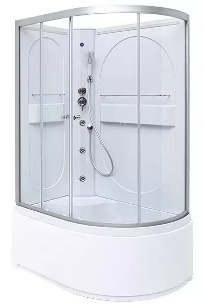 

Душевая кабина «Deto» L620 N Led 120/80 высокий поддон прозрачная/хром без крыши с гидромассажем с электрикой левая