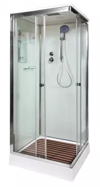 

Душевая кабина «Deto» K-409S 90/90 низкий поддон прозрачная/белая с электрикой