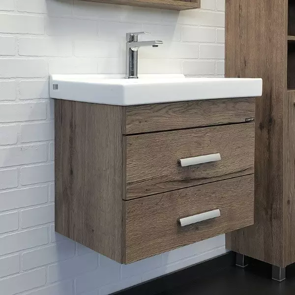 

Тумба с раковиной «Comforty» Никосия 60П (Fest 60 F01) подвесная дуб тёмный