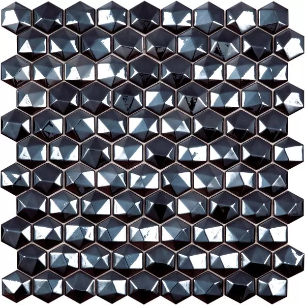 Мозаика «Vidrepur» Hex Diamond № 358D 31,7x30,7 С0002689 Черный