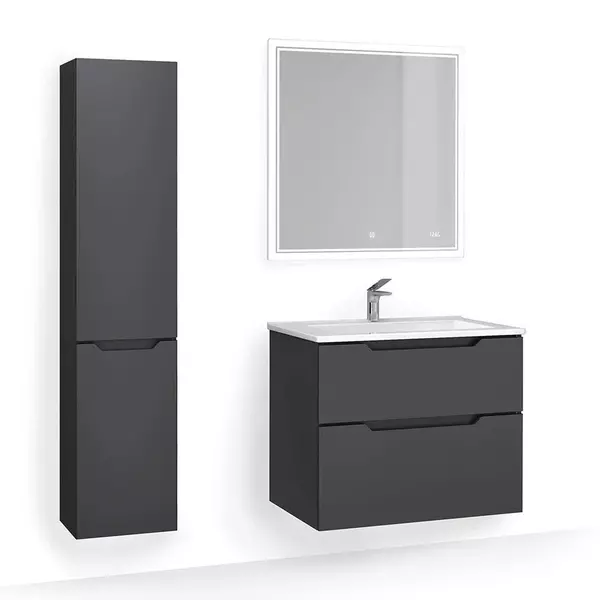 Мебель для ванной подвесная «Jorno» Slide 75 антрацит