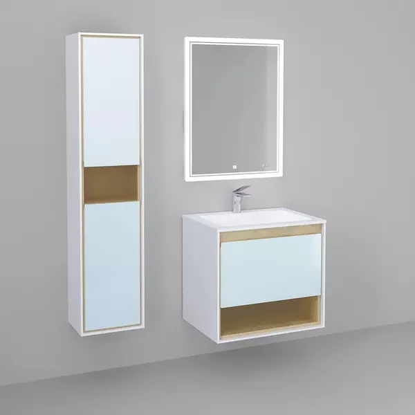 Мебель для ванной подвесная Jorno Glass 65 белаясветлое дерево 34854₽