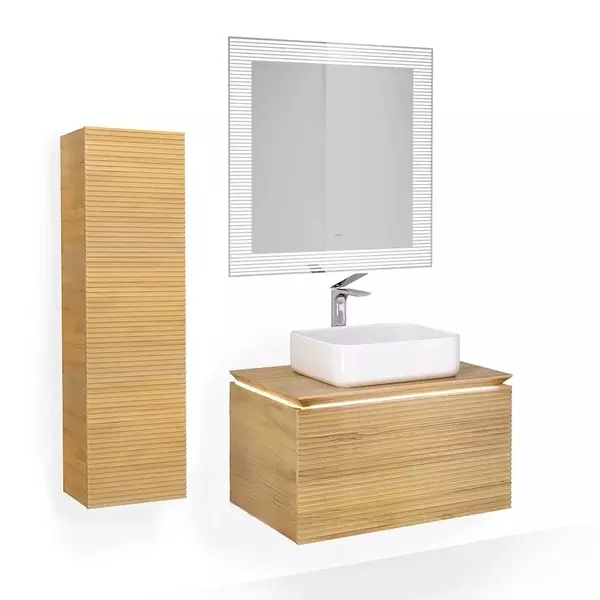 Мебель для ванной подвесная «Jorno» Karat 80 с подсветкой бук