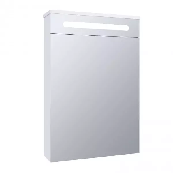 Зеркальный шкаф «Runo» Парма 50 с подсветкой белый правый