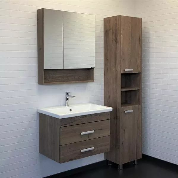 

Мебель для ванной подвесная «Comforty» Никосия 70П дуб тёмный