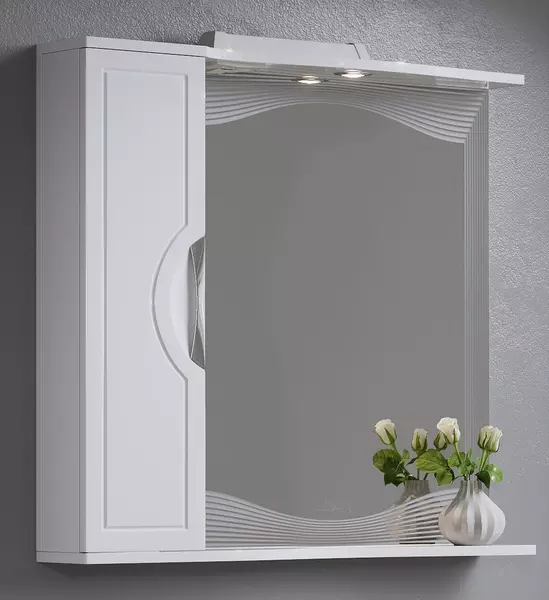 Зеркало с шкафчиком «Alavann» Monaco 80 New с подсветкой белое левое