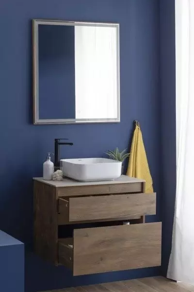 Мебель для ванной подвесная Aquanet Nova Lite 75 с 2 ящиками дуб рустикальный столешница серая 65193₽