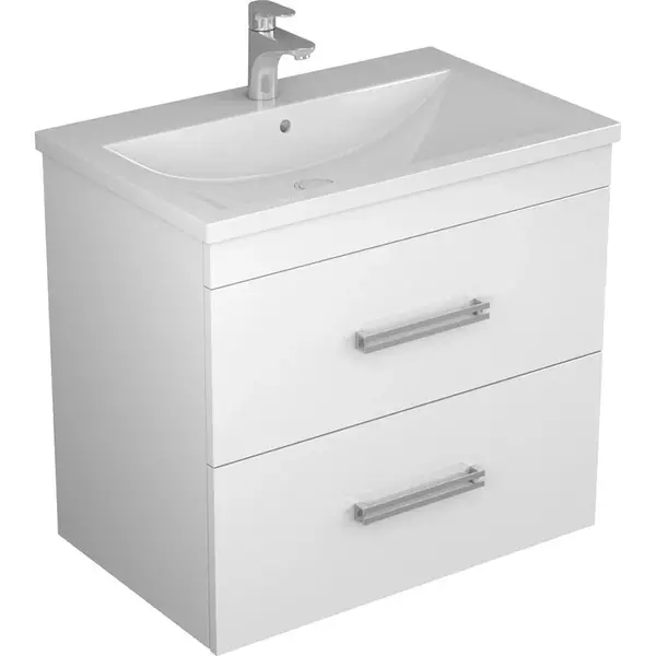Мебель для ванной подвесная «Veneciana» Tenna 75 с 2 ящиками белый глянец