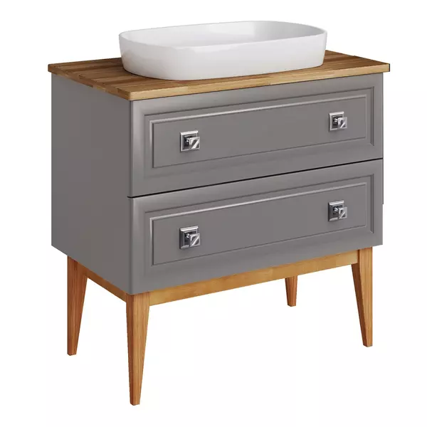 Тумба с раковиной из массива ASB-Woodline Каталина 80 Купер 56 grey 67658₽