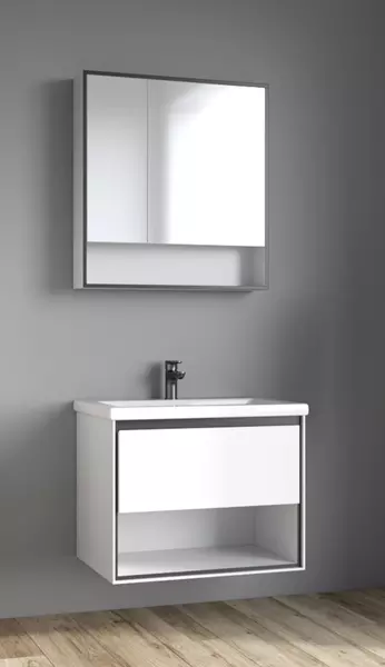 Мебель для ванной подвесная «Spectrum» Грано 70 арт.114 белая-серая/белая
