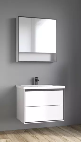 Мебель для ванной подвесная «Spectrum» Грано 70 арт.115 белая-серая/белая