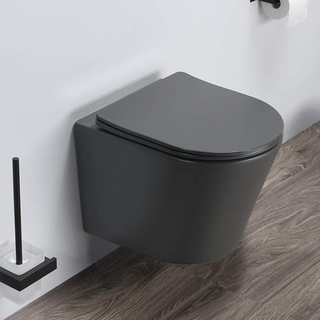 

Подвесной унитаз безободковый «Comforty» 105MDH 00-00007648 графит с сиденьем дюропласт с микролифтом серое