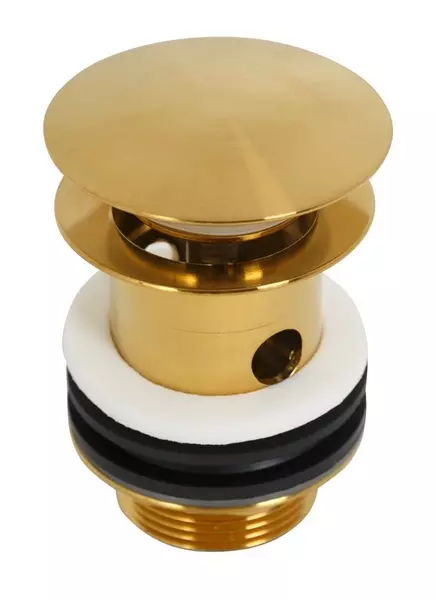 Донный клапан для раковины «Cezares» ECO-SAT-BORO с механизмом Клик-Клак золото