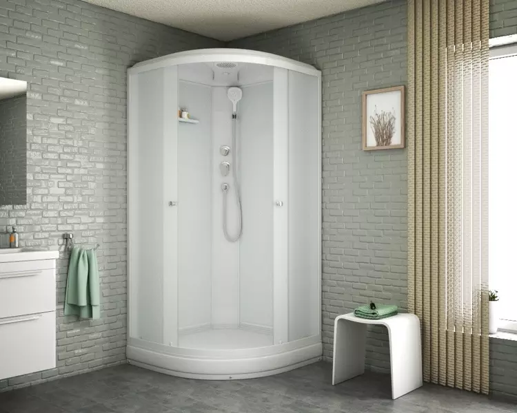 Душевая кабина «Albert&Bayer» Advance 10010015WM-1.2 низкий поддон матовая/белая 100/100/218