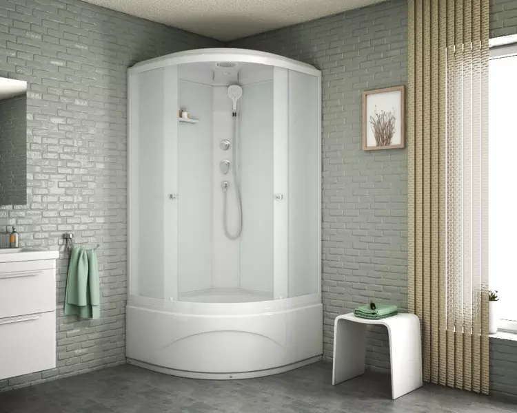 Душевая кабина «Albert&Bayer» Advance 10010045WM-1.2 высокий поддон матовая/белая 100/100/218