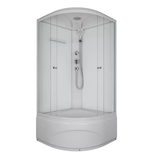 

Душевая кабина «Albert&Bayer» Advance 10010045WC-1.2 высокий поддон прозрачная/белая 100/100/218