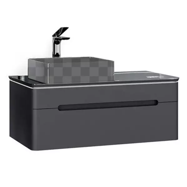 

Тумба с раковиной «Jorno» Shine 100 с подсветкой (Melana 41-7078СВК-М) подвесная антрацит левая