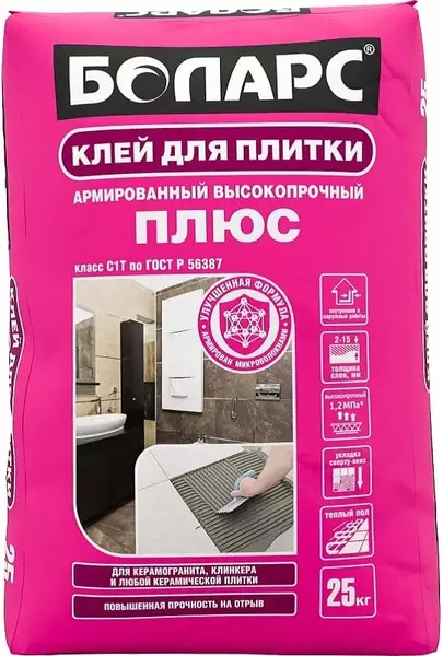 

Клей для плитки «Боларс» Плюс 25 кг ОФ000000614