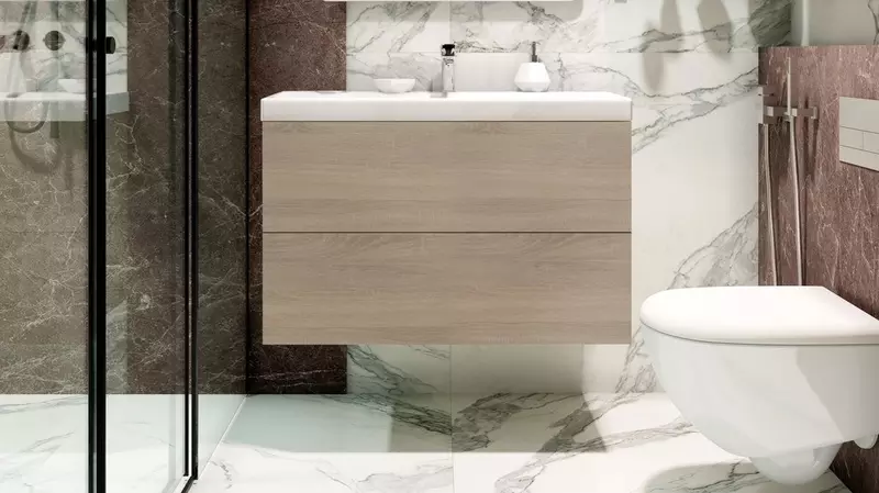 Мебель для ванной подвесная Art Max Verona push 90 Rovere Chiaro Sonoma 71990₽