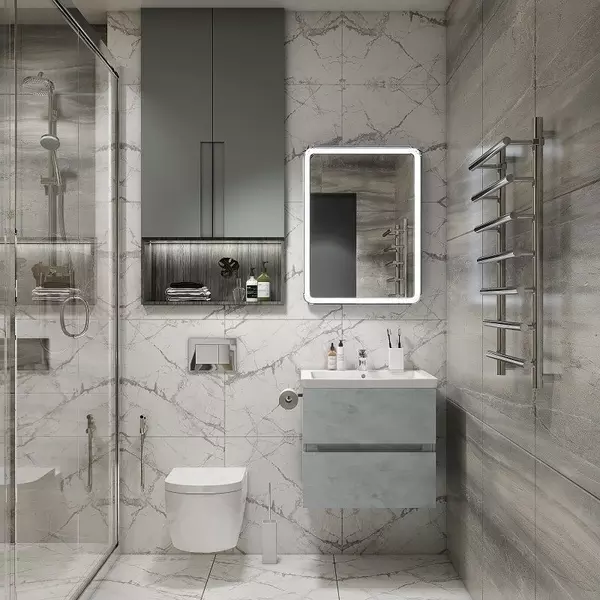 Тумба с раковиной Art Max Techno 60 Grace 60 подвесная Бетон лофт натуральный 31366₽