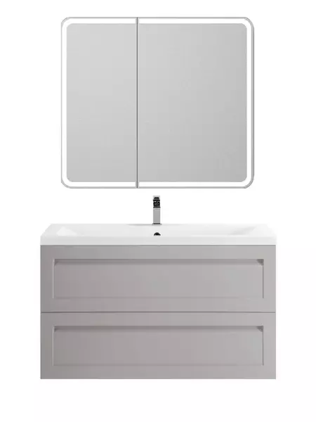 Мебель для ванной подвесная Art Max Platino 100 cветло-серый матовый 84850₽