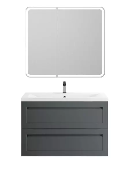 Мебель для ванной подвесная Art Max Platino 90 серый матовый 82280₽